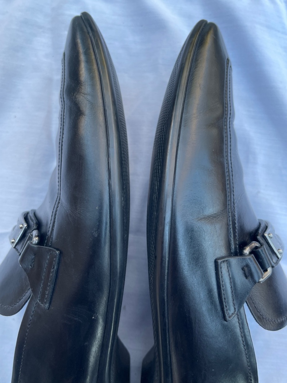Prada Black Leather Buckle Slip-On Loafers - Picture 15 of 16